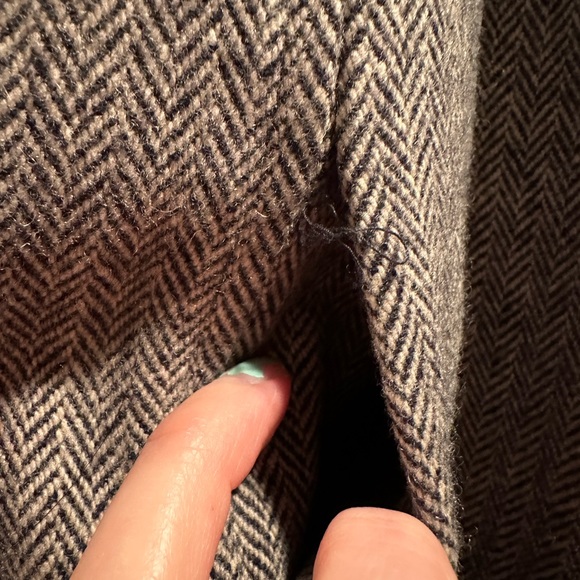 American Eagle Herringbone Button Front Jacket Wool Blend Women Sz XL - Picture 8 of 9